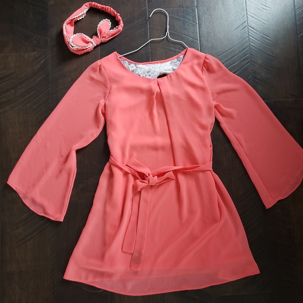 Peach girls youth dress